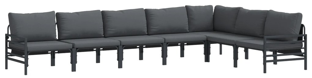 vidaXL Σετ Καναπέ Κήπου 7 pcs Ανθρακί Ατσάλι