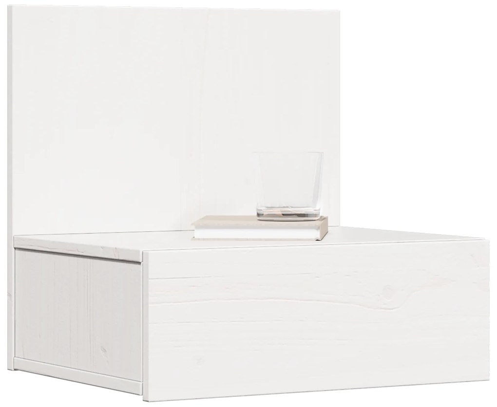vidaXL Κομοδίνο 2 pcs Λευκό 42 x 32.5 x 40 εκ Μασίφ ξύλο πεύκου