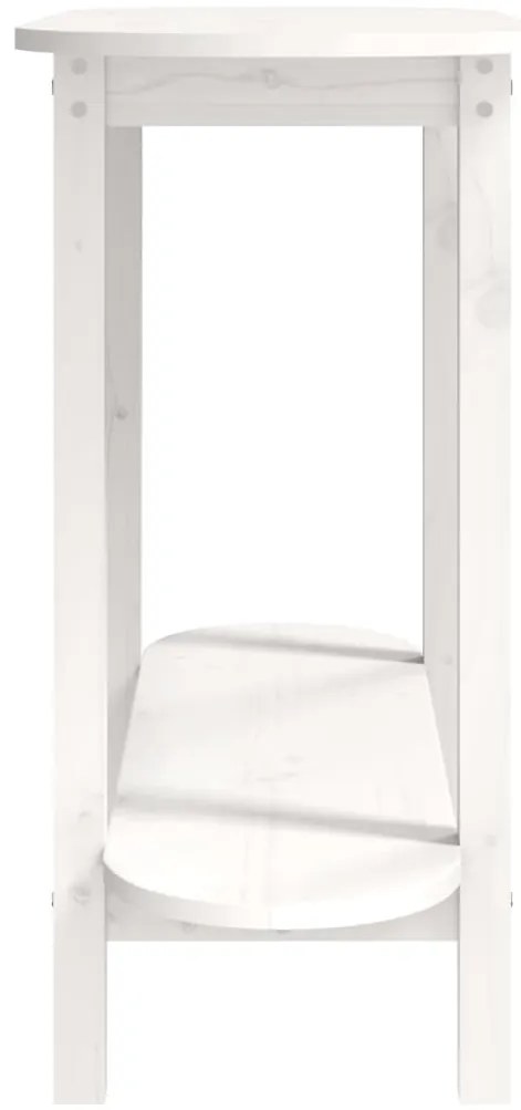 vidaXL Τραπέζι Κονσόλα Λευκό 110 x 40 x 80 εκ. από Μασίφ Ξύλο Πεύκου
