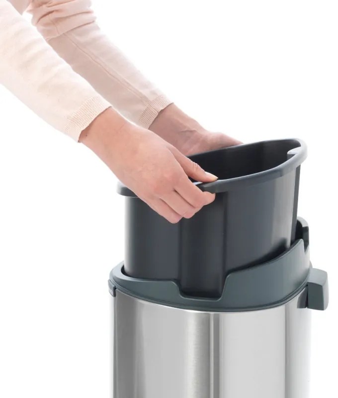Κάδος Brabantia Touch Bin New 649733, 40 l, αθόρυβο και ομαλό κλείσιμο, επίπεδη πλάτη, Μαύρο