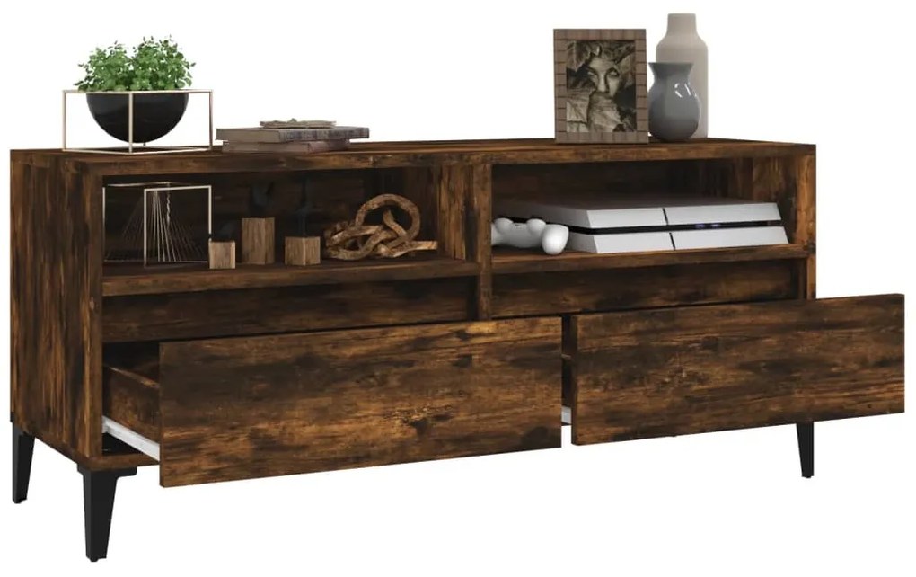 vidaXL Έπιπλο Τηλεόρασης Καπνιστή Δρυς 100x34,5x44,5 εκ. Επεξ. Ξύλο