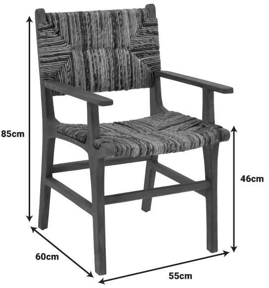 Πολυθρόνα Refane pakoworld φυσικό teak ξύλο-banana σχοινί 55x60x85εκ