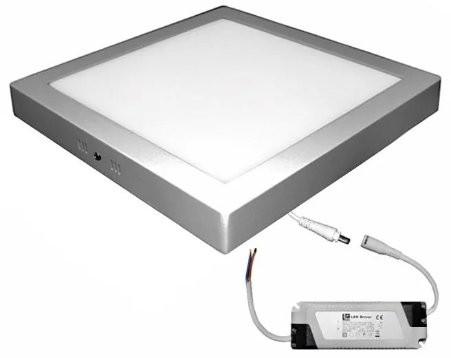 Adeleq Led Φωτιστικό Επίτοιχο Αλουμινίου Τετράγωνο 24W 3000K Ασημί D300 21-025320600