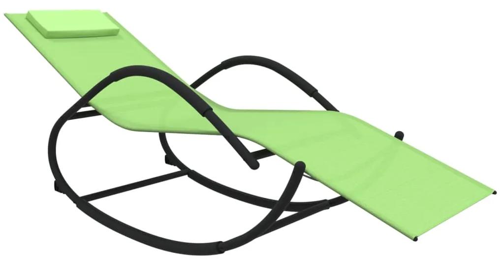 vidaXL Κουνιστή Ξαπλώστρα Πράσινη από Ατσάλι / Textilene