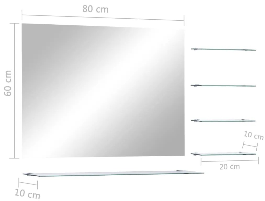 ΚΑΘΡΕΦΤΗΣ ΤΟΙΧΟΥ ΑΣΗΜΙ 80 X 60 ΕΚ. ΜΕ 5 ΡΑΦΙΑ 249445