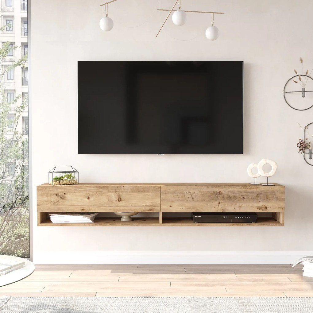 Έπιπλο Τηλεόρασης ArteLibre SONNING Πεύκο Μοριοσανίδα 180x31.6x29.6cm-15350034