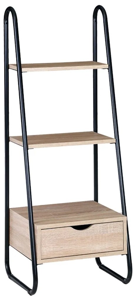 Ραφιέρα Μαύρο/Φυσικό Μέταλλο 44x37x114cm