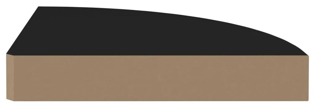 Ράφια Τοίχου 4 τεμ. Μαύρα 25x25x3,8 εκ. από MDF - Μαύρο