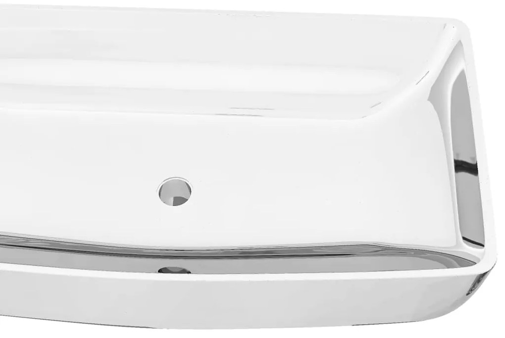 vidaXL Νιπτήρας Ασημί 71 x 38 x 13,5 εκ. Κεραμικός