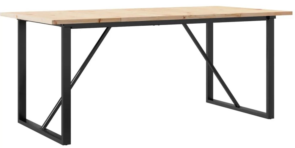 vidaXL Τραπέζι Τραπεζαρίας Πλαίσιο Ο Μασίφ Πεύκο/Ατσάλι