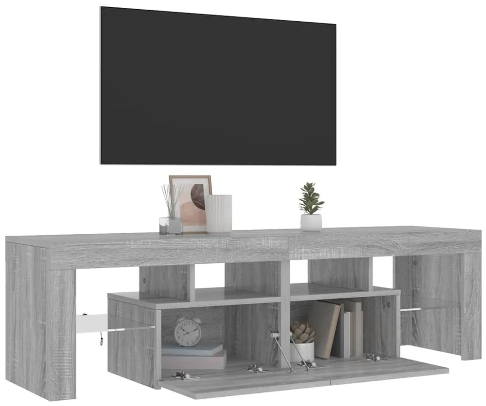 vidaXL Έπιπλο Τηλεόρασης με LED Γκρι Sonoma 140 x 36,5 x 40 εκ.
