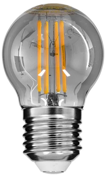 GloboStar 99065 Λάμπα E27 G45 Γλομπάκι LED LONG FILAMENT 6W 600 lm 320° AC 85-265V Edison Retro με Φιμέ Γυαλί Θερμό Λευκό 2700 K Dimmable