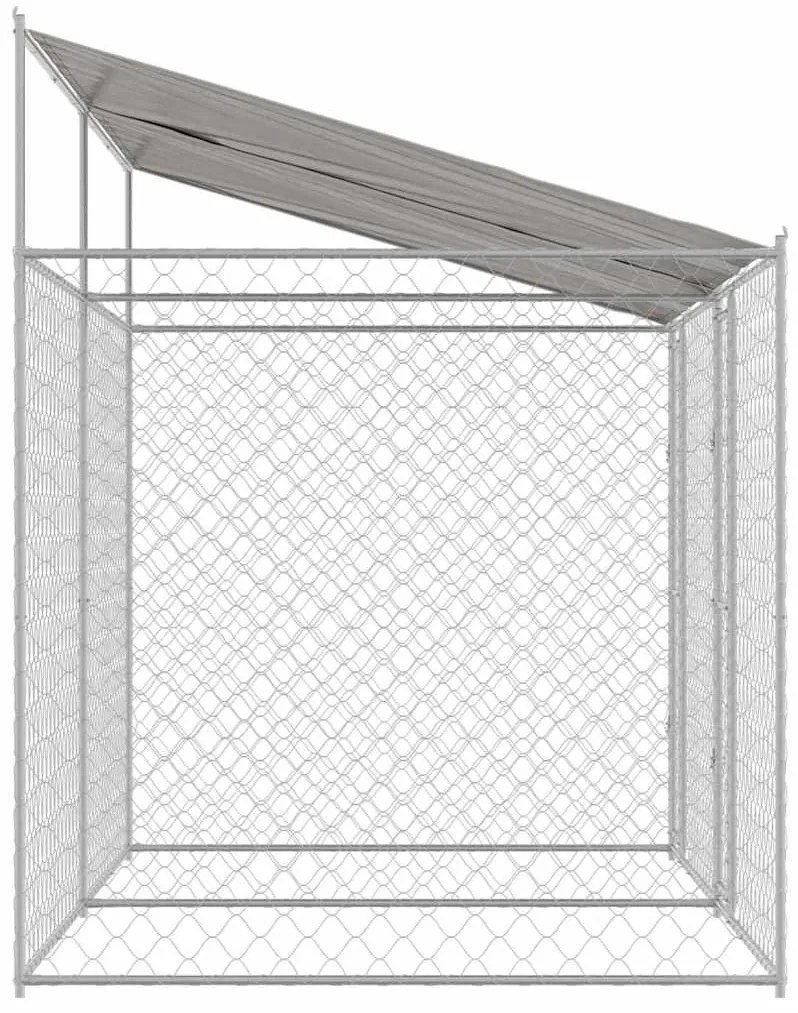 vidaXL Κλουβί σκύλου Ασημί 400 x 200 x 256 εκ Επικαλυμμένος Χάλυβας