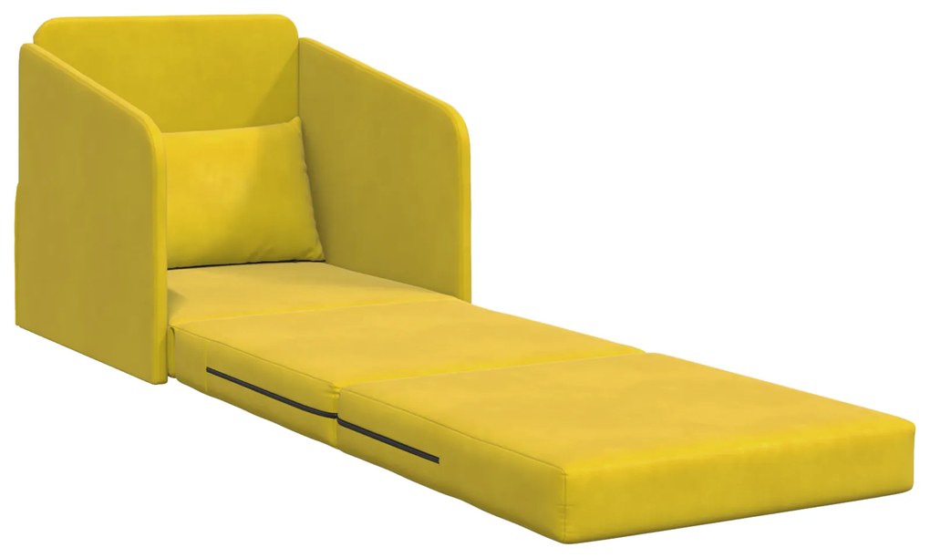vidaXL Καναπές Κρεβάτι 2 σε 1 Κίτρινος 65x80x83 εκ. Βελούδο