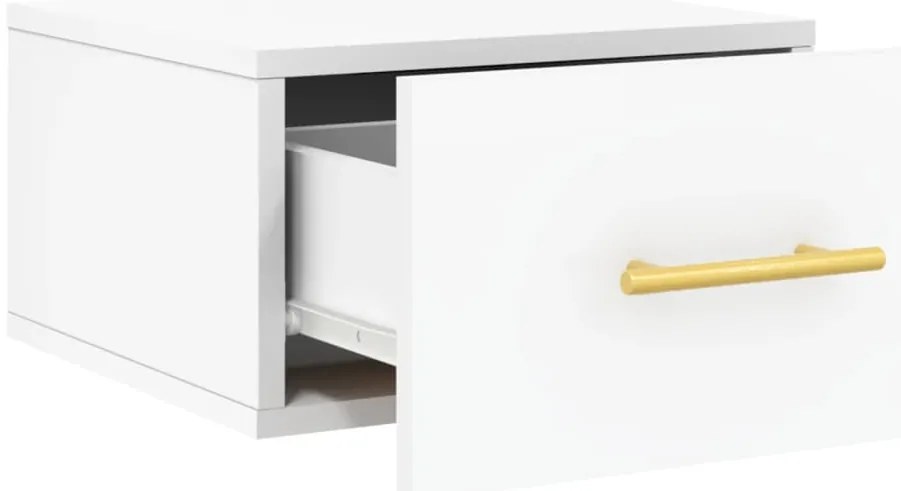vidaXL Κομοδίνα Επιτοίχια 2 τεμ. Λευκά 35x35x20 εκ.