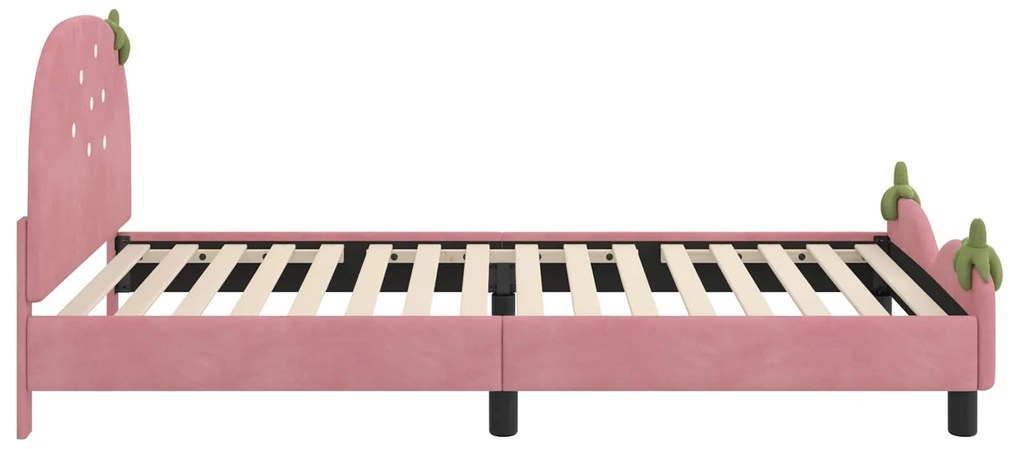 vidaXL Κρεβάτι Παιδικής Κρεβατοκάμαρας με Κεφαλάκι Ροζ 90 x 190 cm