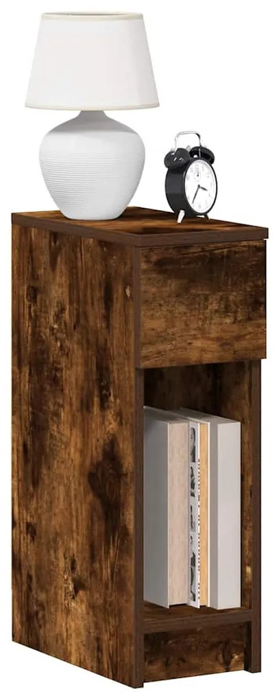 Κομοδίνο με συρτάρι Καπνιστή Δρυς 20x36x60 εκ.