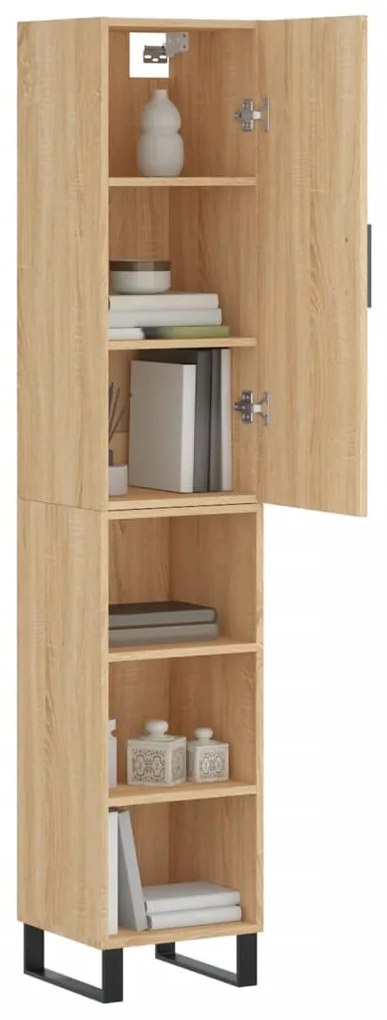 vidaXL Μπουφές Sonoma δρυς 34,5 x 34 x 180 εκ. από Επεξεργασμένο Ξύλο
