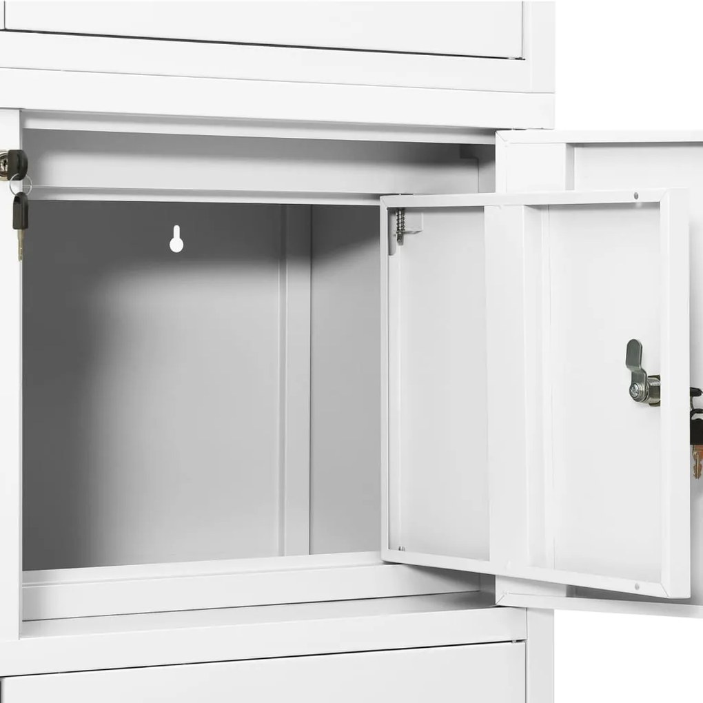 vidaXL Ντουλάπα Γραφείου Λευκή 90 x 40 x 180 εκ. Ατσάλινη