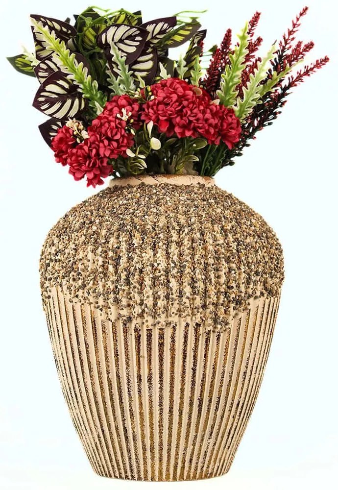 Βάζο 697ELD1234 Φ18x28cm Ecru Aberto Design Κεραμικό