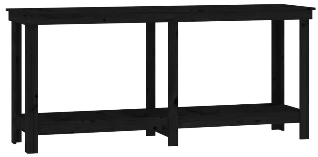 vidaXL Πάγκος Εργασίας Μαύρος 180x50x80 εκ. από Μασίφ Ξύλο Πεύκου