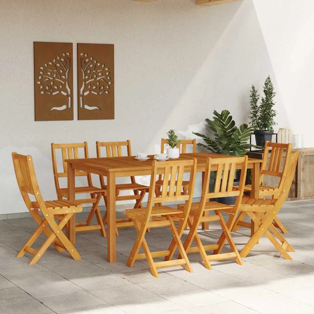 vidaXL 8 πτυσσόμενες καρέκλες κήπου  36x46x86 εκ. από στερεό ξύλο ακακίας