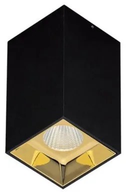 Σποτ Φωτιστικό Οροφής SQ GLAM από αλουμίνιο Viokef 4240501 Μαύρο-Χρυσό