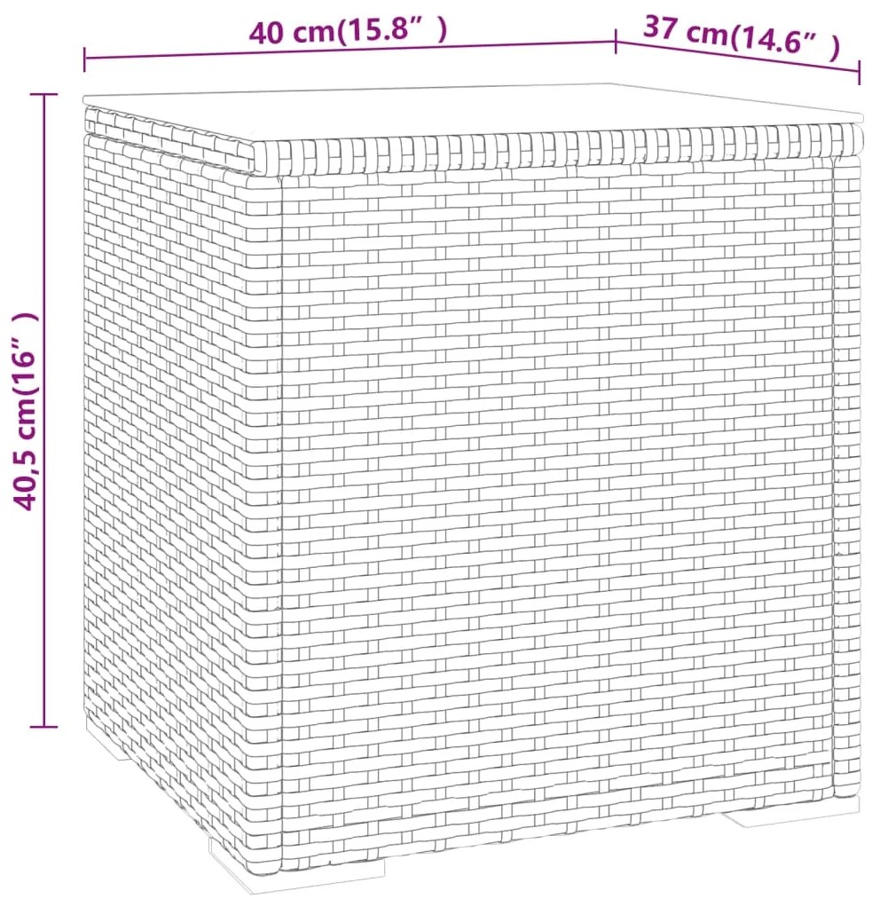 ΒΟΗΘΗΤΙΚΟ ΤΡΑΠΕΖΑΚΙ ΓΚΡΙ 40 X 37 X 40,5 ΕΚ. ΑΠΟ ΣΥΝΘΕΤΙΚΟ ΡΑΤΑΝ 319389