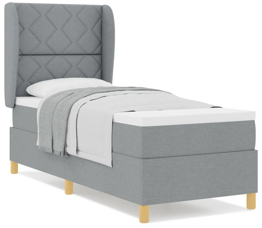 vidaXL Κρεβάτι με στρώμα Box Spring Γκρι 80x200 εκ. Υφάσματος