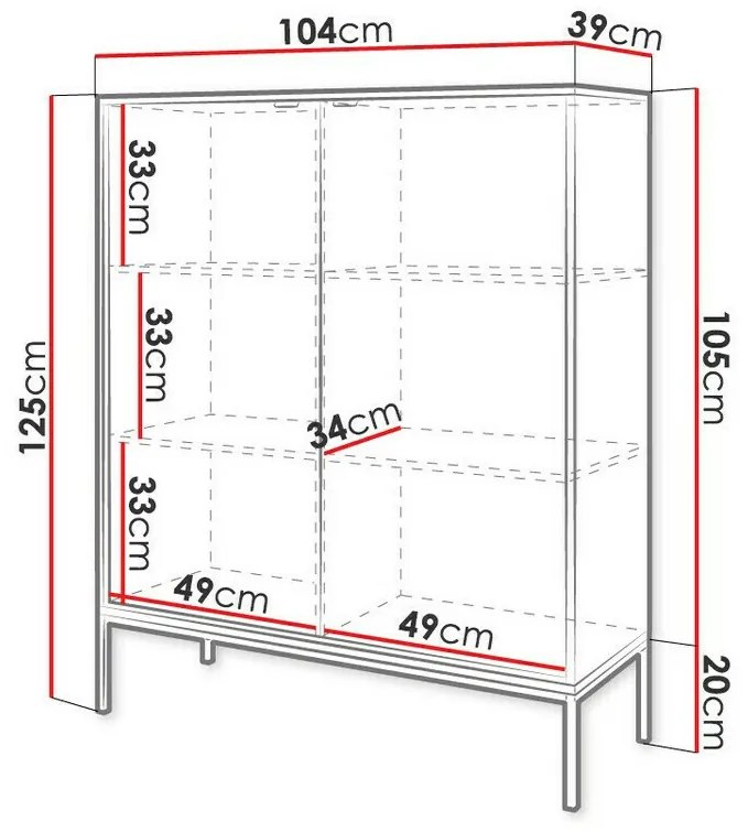 Ντουλάπι Lima L101, Μαύρο, Άσπρο, 125x104cm, Αριθμός θυρών: 239cm, 47 kg, Πλαστικοποιημένη μοριοσανίδα | Epipla1.gr