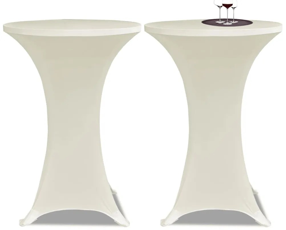 vidaXL Καλύμματα Τραπεζιού Ελαστικά 4 τεμ. Κρεμ Ø 80 εκ.