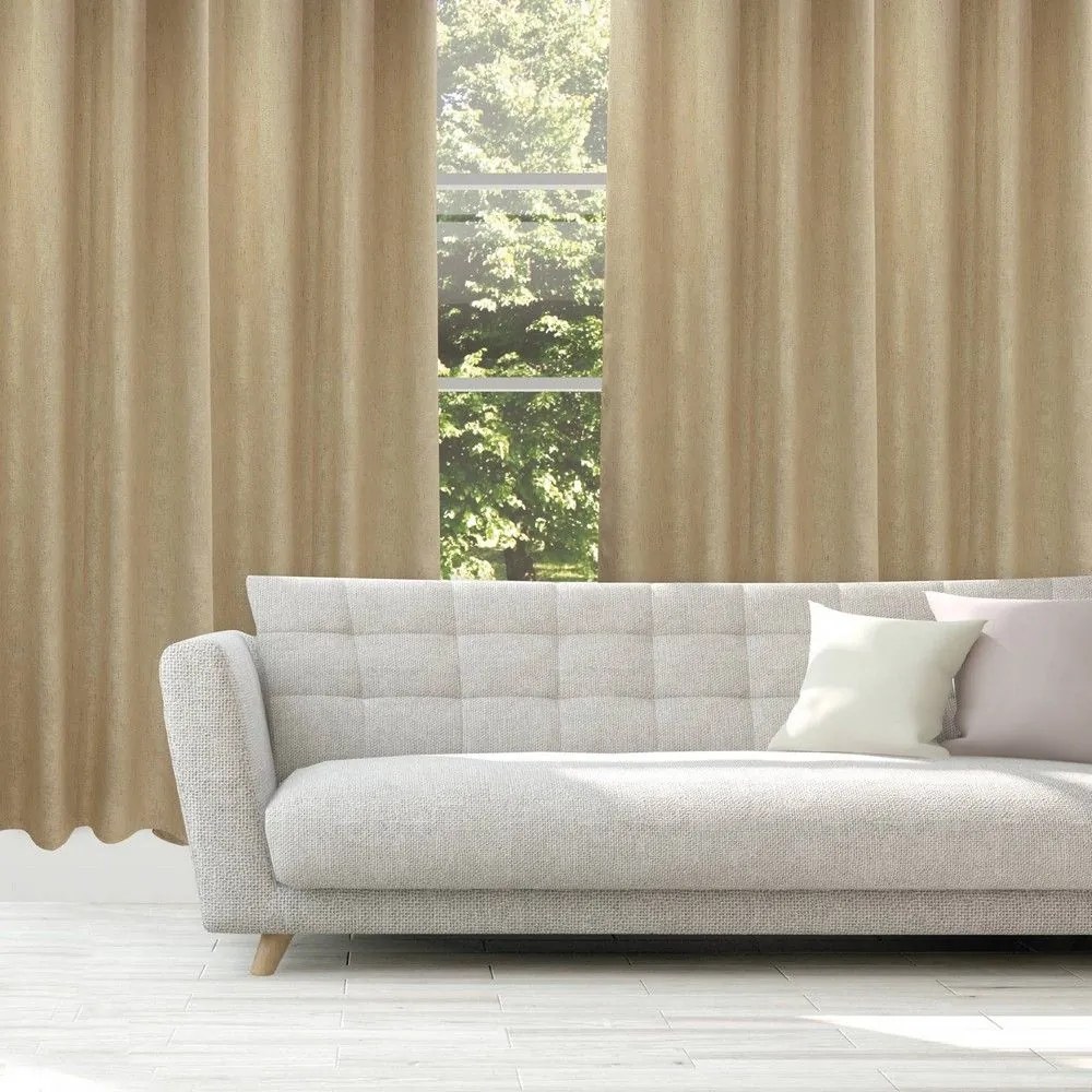 Κουρτίνα 2247 Με Τρουκς Beige Das Home 140X270cm Πολυέστερ