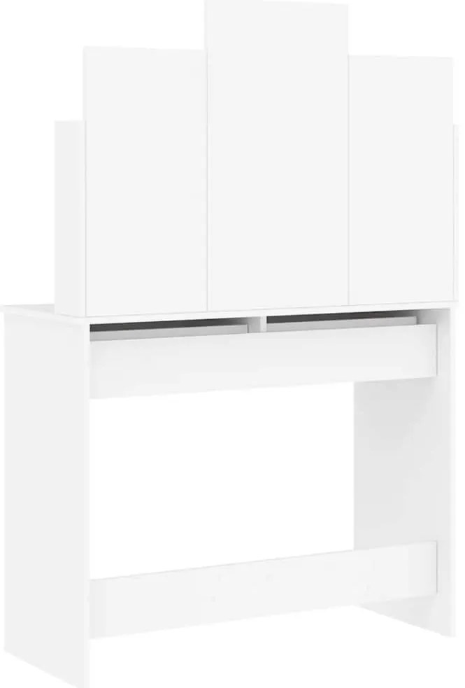 vidaXL Μπουντουάρ με Καθρέφτη Λευκό 96 x 39 x 142 εκ.
