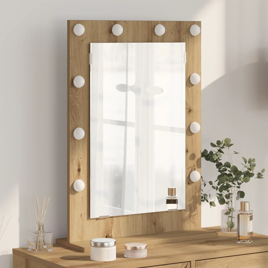 vidaXL Καθρέφτης τουαλέτας με καθρέφτη Artisan Oak 70 x 50 x 18 εκ.