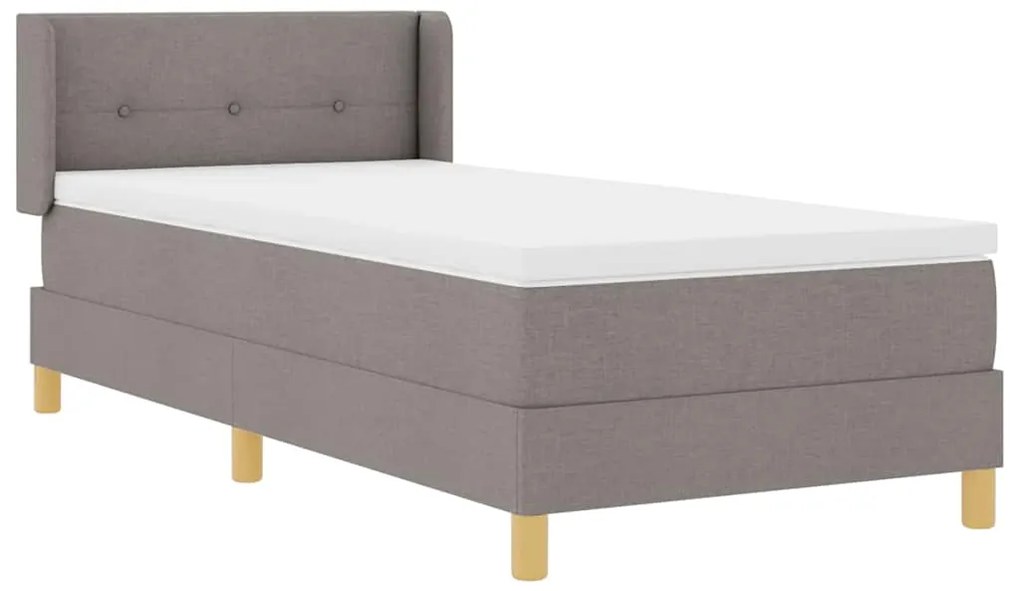 vidaXL Κρεβάτι με Ελατήρια με στρώμα Taupe 90 x 200 cm ύφασμα