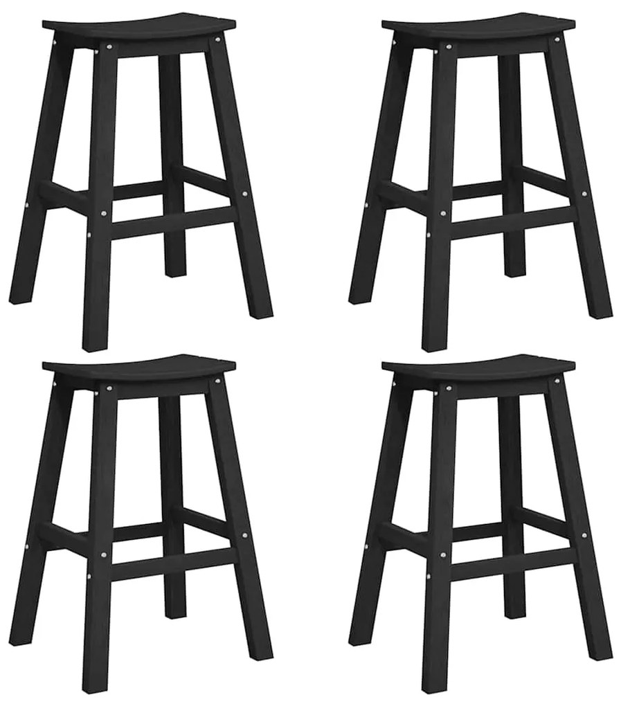 vidaXL Σετ Μπαρ Κήπου 4 pcs Μαύρο HDPE