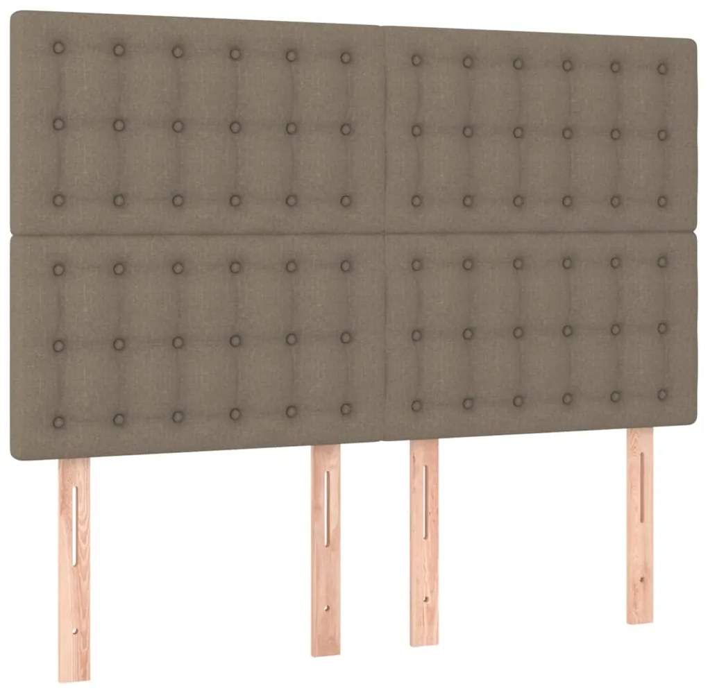 ΚΡΕΒΑΤΙ BOXSPRING ΜΕ ΣΤΡΩΜΑ &amp; LED TAUPE 140X190 ΕΚ. ΥΦΑΣΜΑΤΙΝΟ 3135193