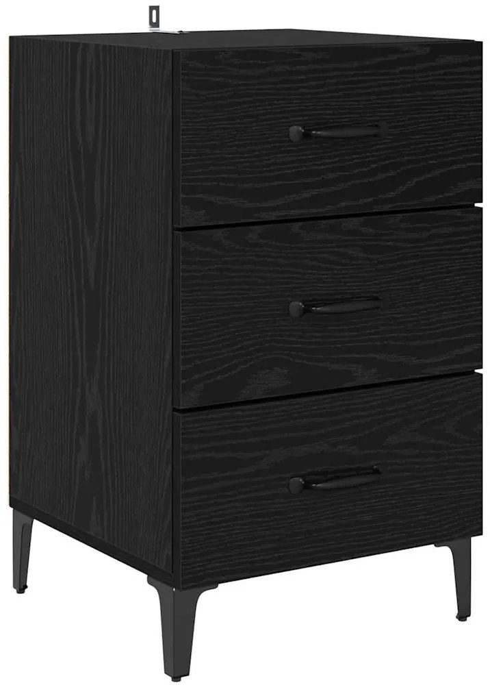 vidaXL Κομοδίνο Μαύρη δρυς 40 x 40 x 66 εκ Επεξεργασμένο ξύλο