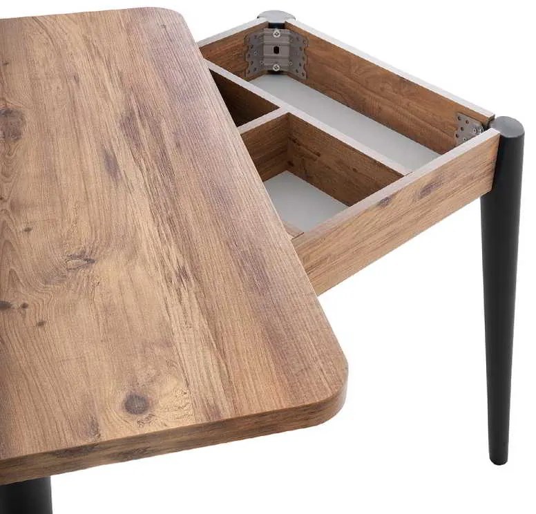 Τραπέζι Dolunay Megapap επεκτεινόμενο χρώμα atlantic pine - μαύρο 100x60(120x100)x79,5εκ.