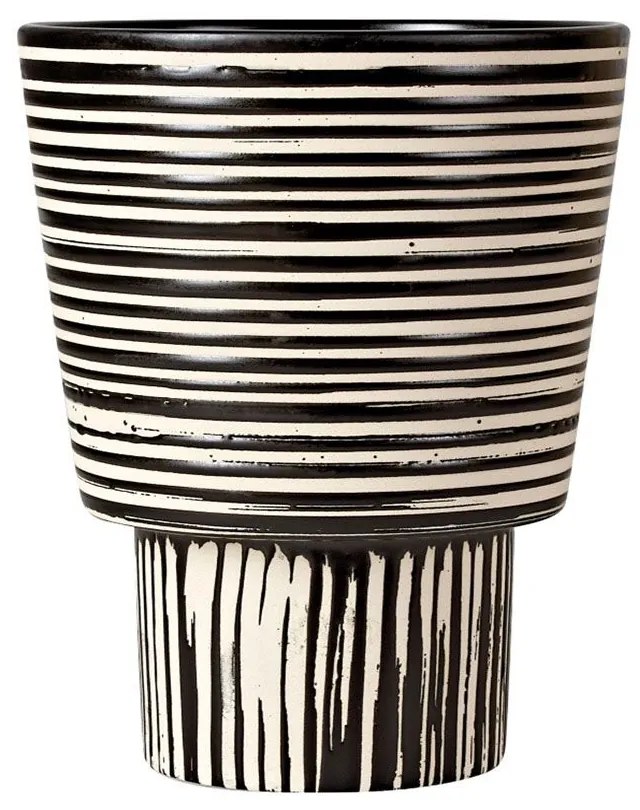 Βάζο Κεραμικό Vase 235 15x20cm Black-Beige Kentia Ceramic