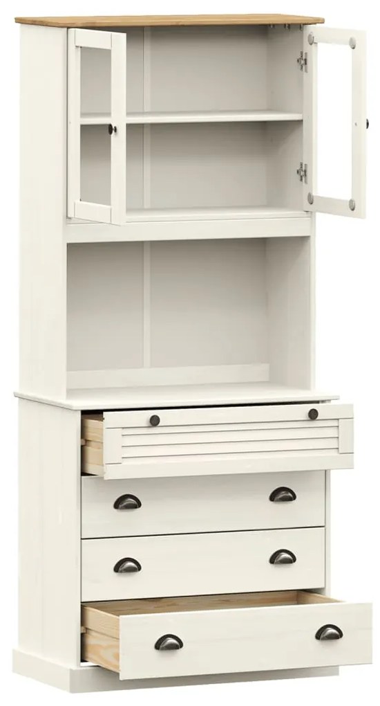 vidaXL Βιτρίνα VIGO Λευκή 80 x 40 x 176 εκ. από Μασίφ Ξύλο Πεύκου