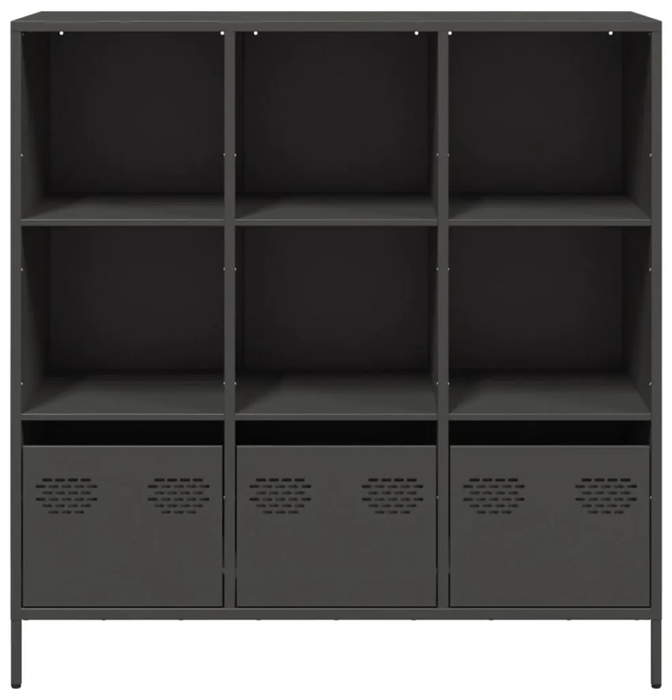 vidaXL Ντουλάπι Μαύρο 101,5x39x103,5 εκ. από Χάλυβα