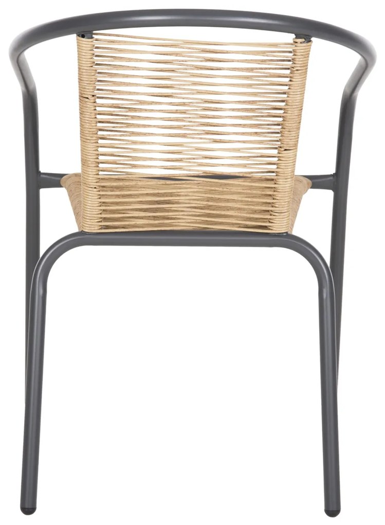 Καρέκλα - Πολυθρόνα SWIFTER C5969.02 Γκρί Μέταλλο με Φυσικό Συνθετικό Rattan 54x61x75Υεκ. 54x61x75 εκ.