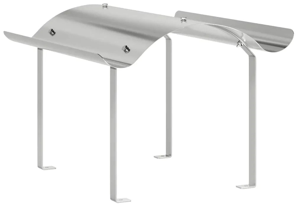 vidaXL Καπέλο τζακιού Ασημί 59.5 x 50 x 36.5 cm Ανοξείδωτο ατσάλι