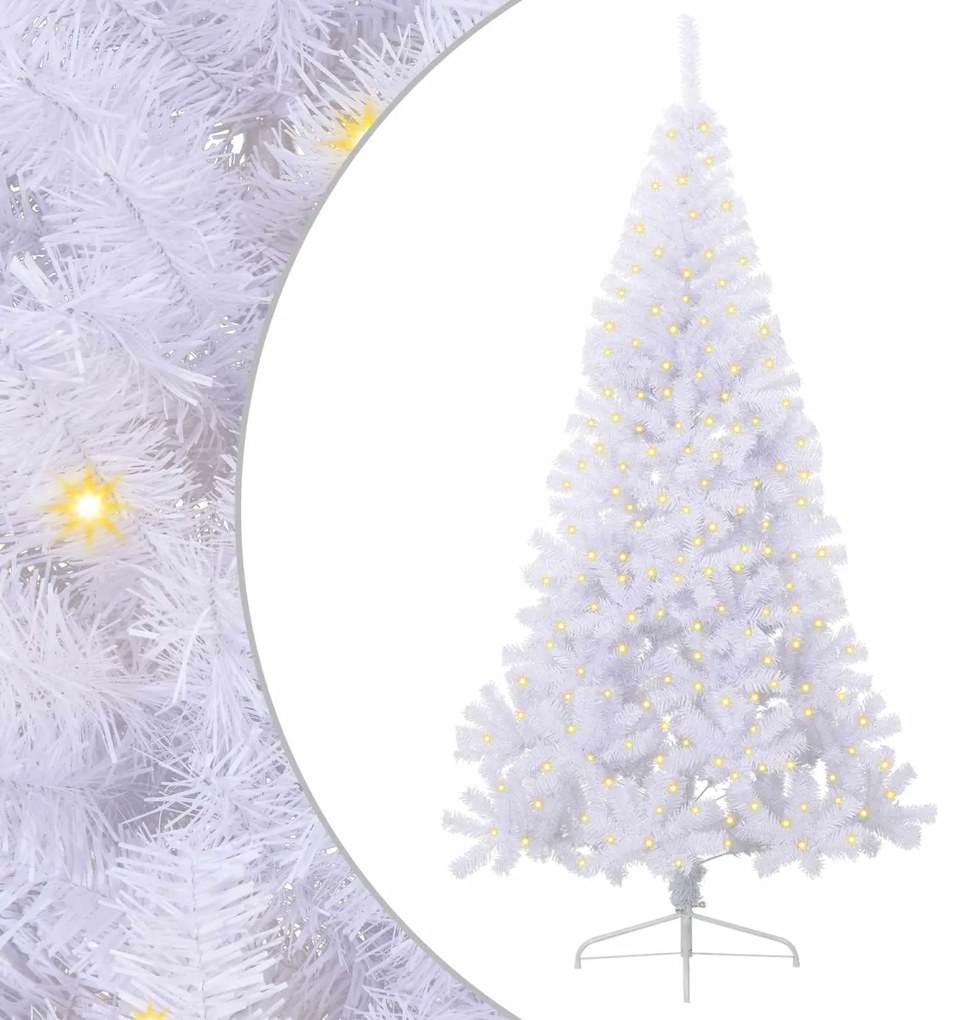 vidaXL Τεχνητό Χριστουγεννιάτικο Δέντρο Λευκό 240 cm PVC και Ατσάλι