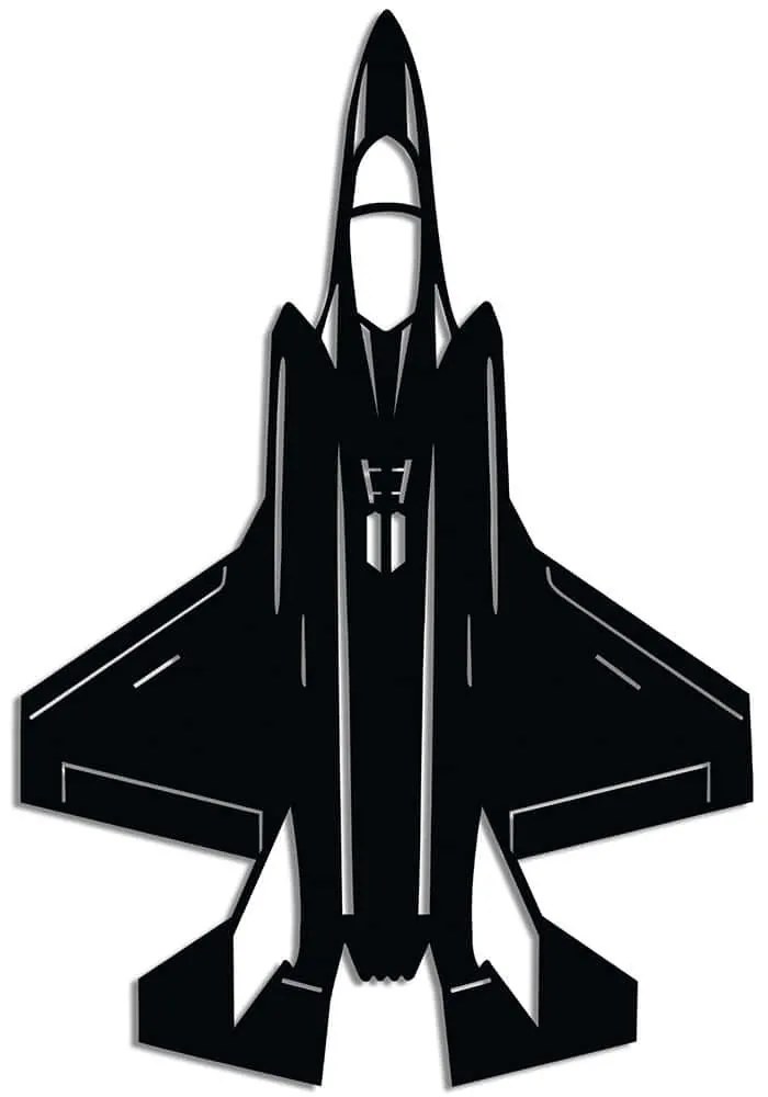 Διακοσμητικό Τοίχου F-35A 891TNL3450 60x41cm Black Wallity Μέταλλο