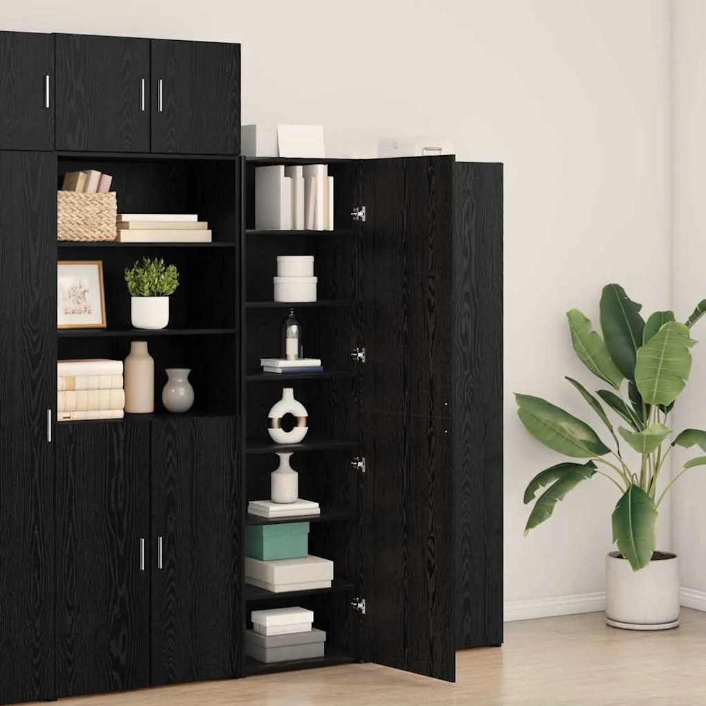 vidaXL Highboard 2 pcs Μαύρη Οξυά 50 x 42,5 x 185 εκ.