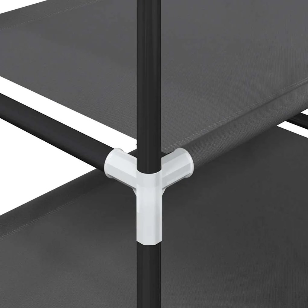 Ράφι παπουτσιών 4 επιπέδων μαύρο 44x28x77 cm μη υφασμένο ύφασμα - Μαύρο