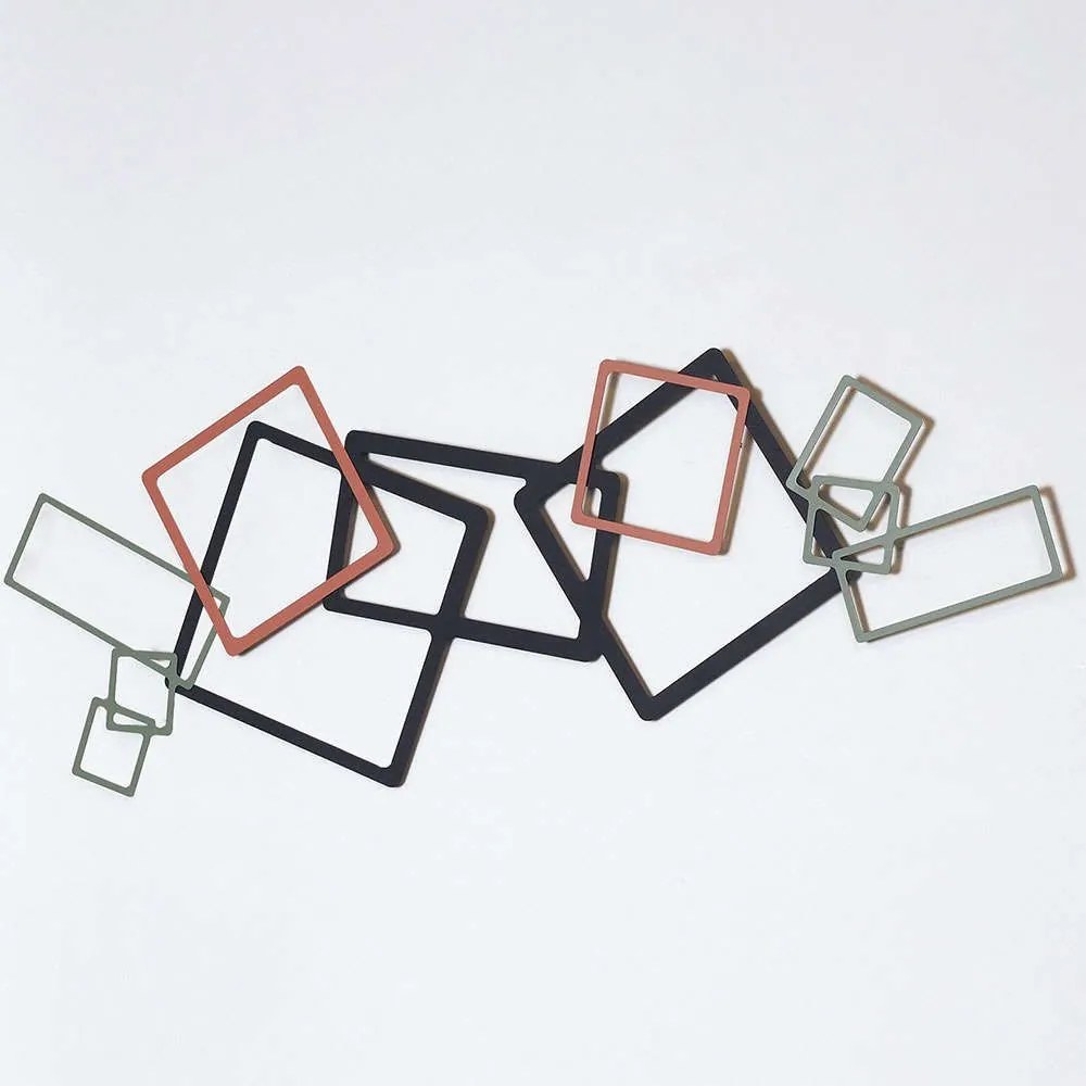 Διακοσμητικό Τοίχου 507ATP1215 45x116cm Multi-Black Wallity Ατσάλι