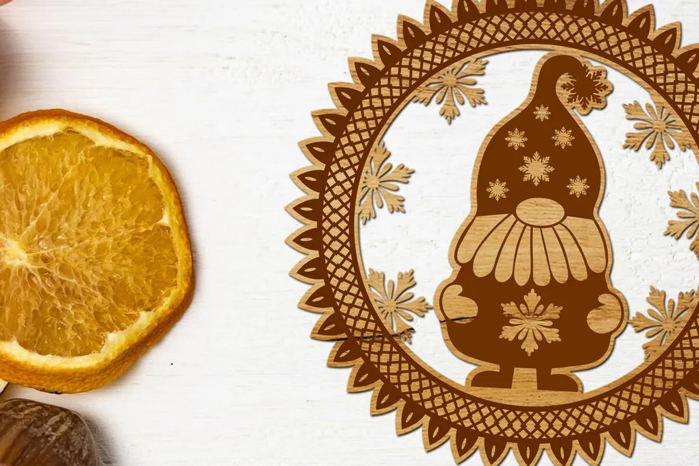 Σετ των 3 Intra απο ξύλο plywood 3mm-4mm πάχος Χριστουγεννιάτικο διακοσμητικό κομμένο Δίασταση 3x3 cm INTRAFABR-109646125